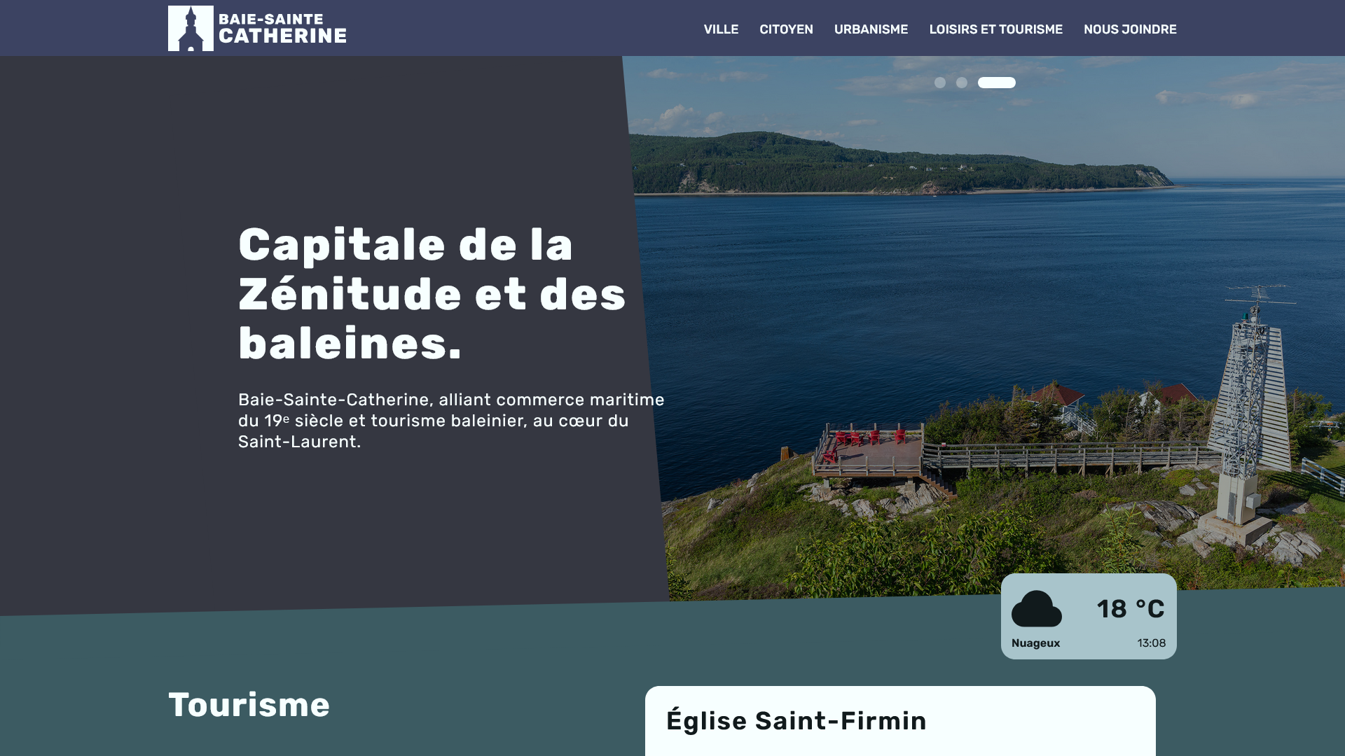 Démonstration du site web Baie-Sainte-Catherine